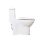 One piece ceramic Sanitary ware Siphonic S trap 300mm soft closing High pressure flush mechanism
