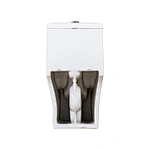 One piece ceramic Sanitary ware Siphonic S trap 300mm soft closing High pressure flush mechanism