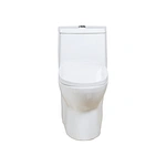 One piece ceramic Sanitary ware Siphonic S trap 300mm soft closing High pressure flush mechanism