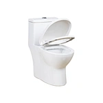 One piece ceramic Sanitary ware Siphonic S trap 300mm soft closing High pressure flush mechanism